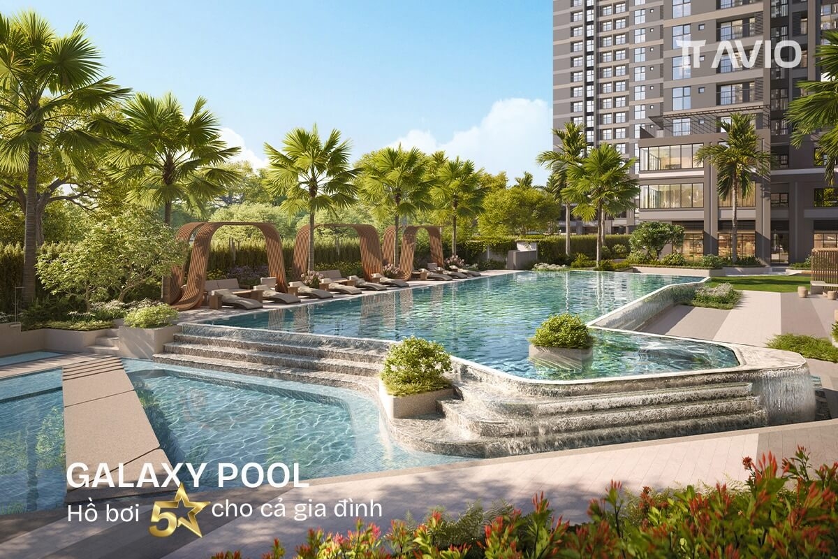 Khu vực hồ bơi khoáng mặn Galaxy Pool TT Genesis