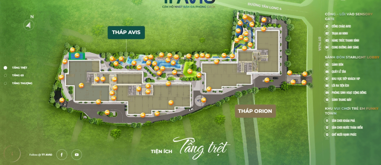 Sơ đồ bố trí mặt bằng tổng thể toàn khu TT Genesis